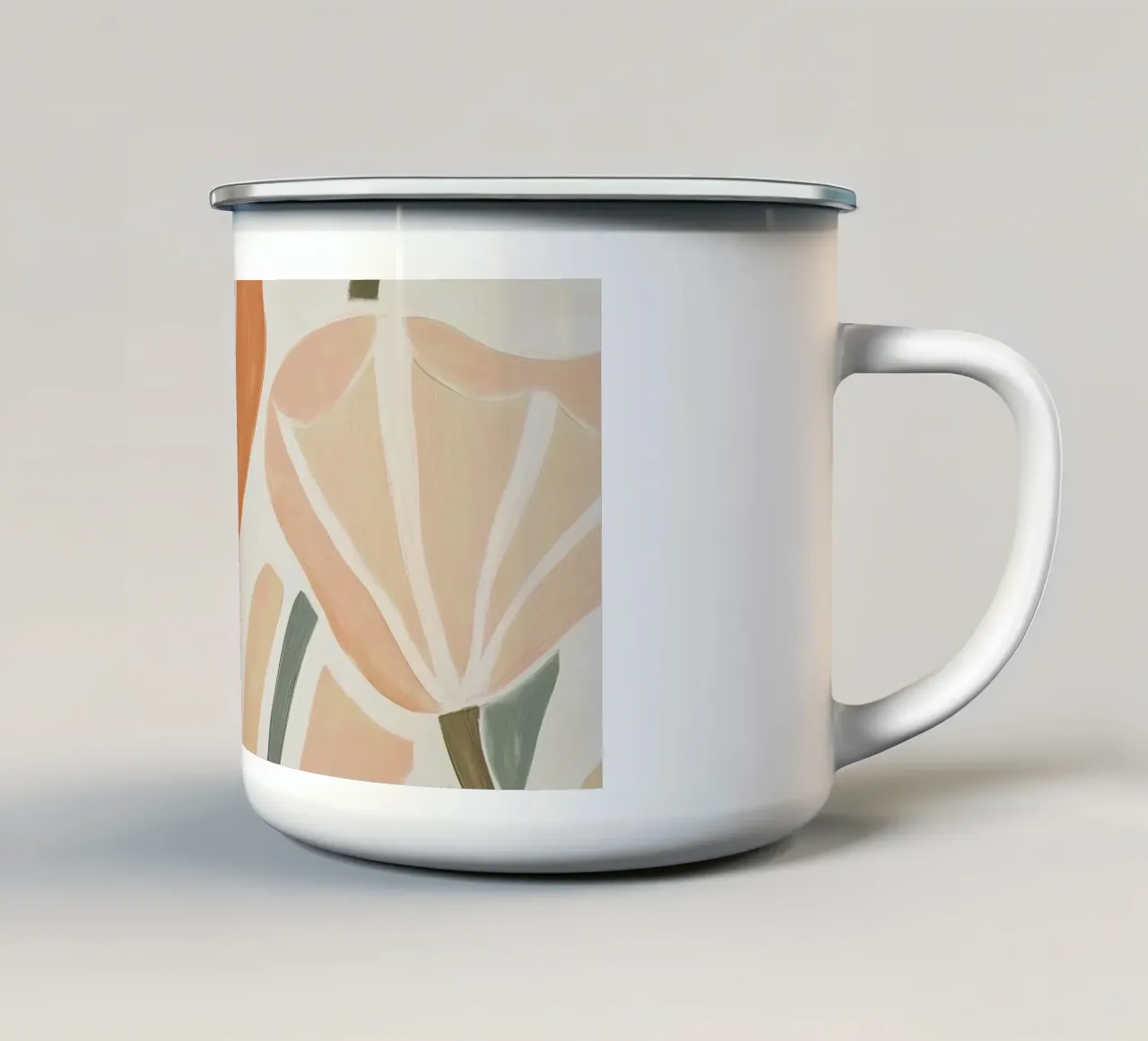 Fiori astratti tazza in smalto da Melloi Art Print