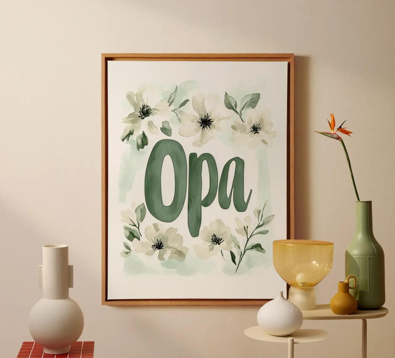Opa No 3 canvas with Floater frame by treechild