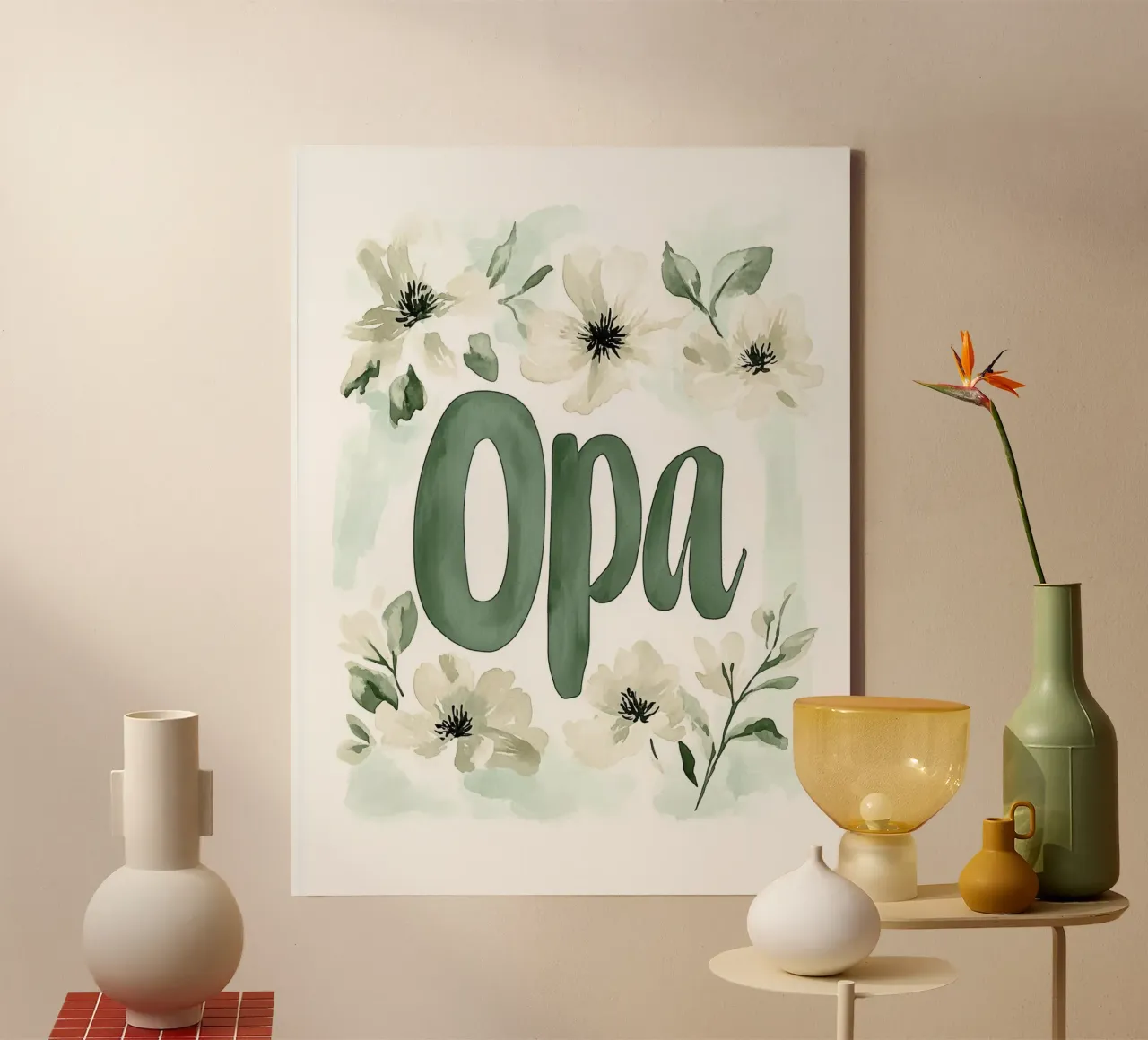 Opa No 3 canvas with Floater frame by treechild