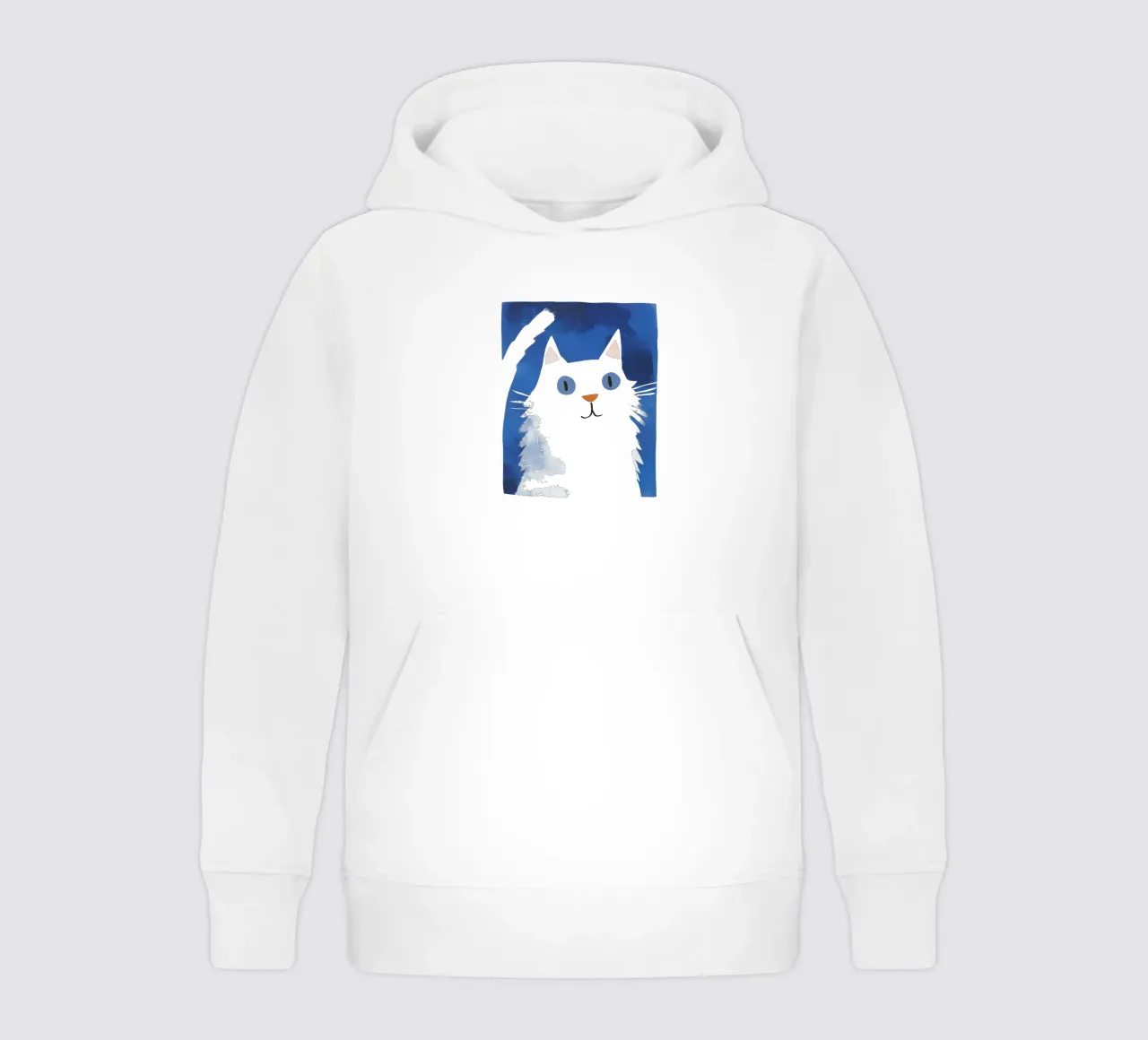 Simpatico gatto bianco per bambini felpa bambino con cappuccio da Autofocus