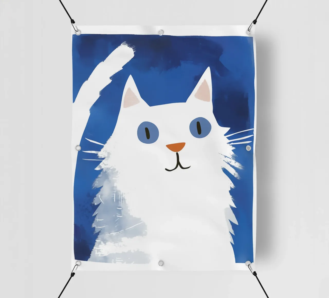 Simpatico gatto bianco per bambini telo in pvc da Autofocus