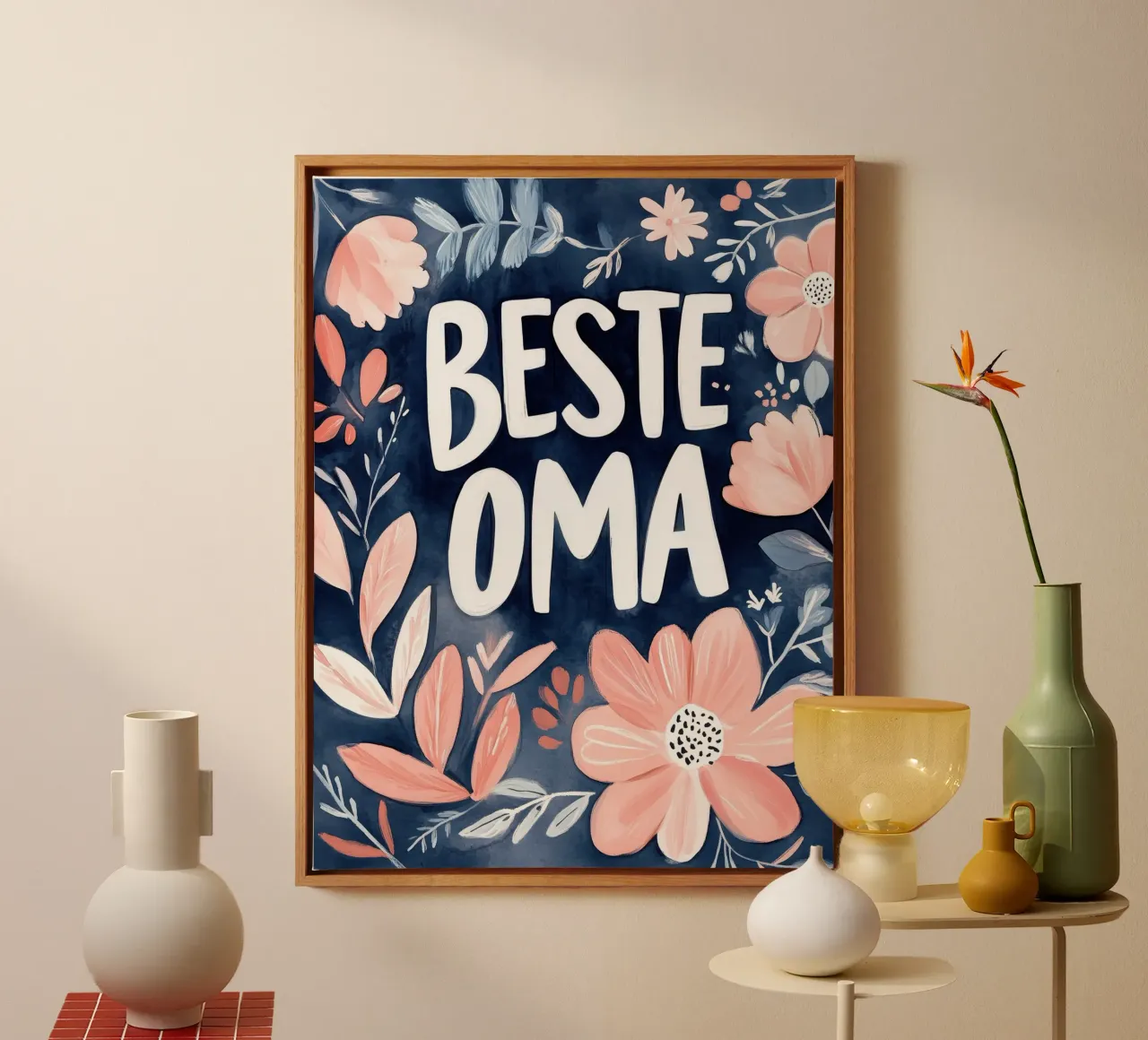 Beste Oma tela con Cornice a cassetta da treechild