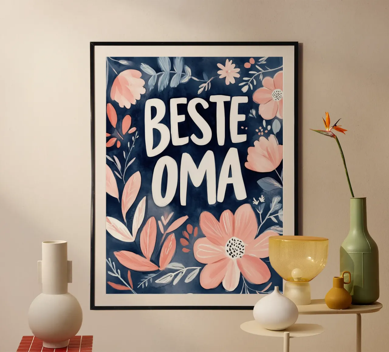 Beste Oma poster con telaio in plastica da treechild