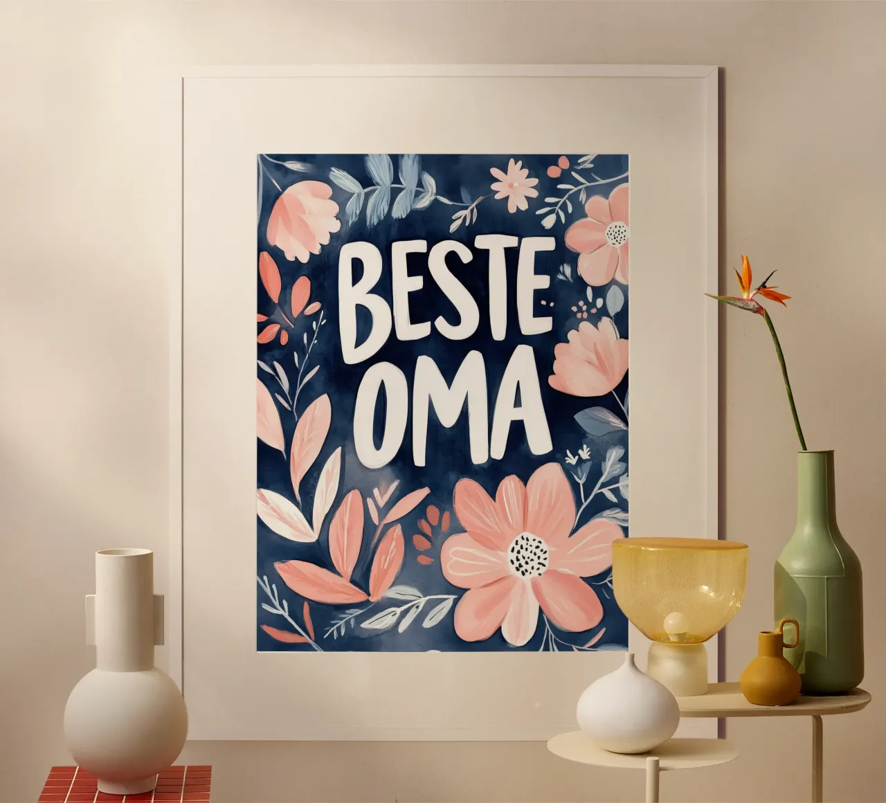 Beste Oma poster con telaio in plastica da treechild