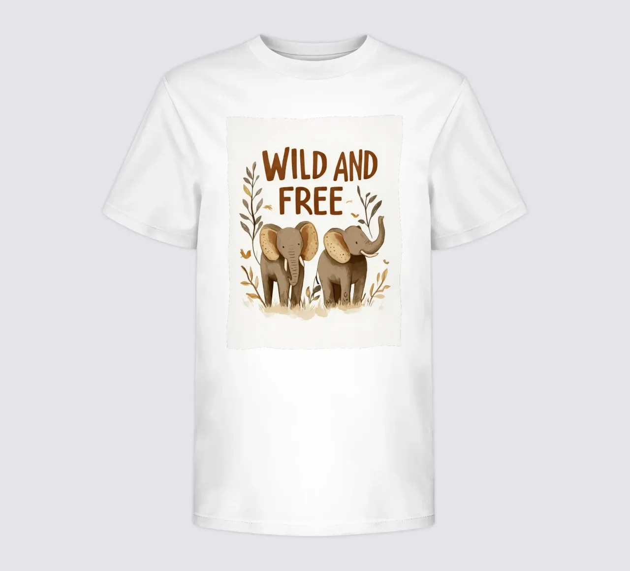 Wild And Free (Elephants) kids t-shirt by treechild
