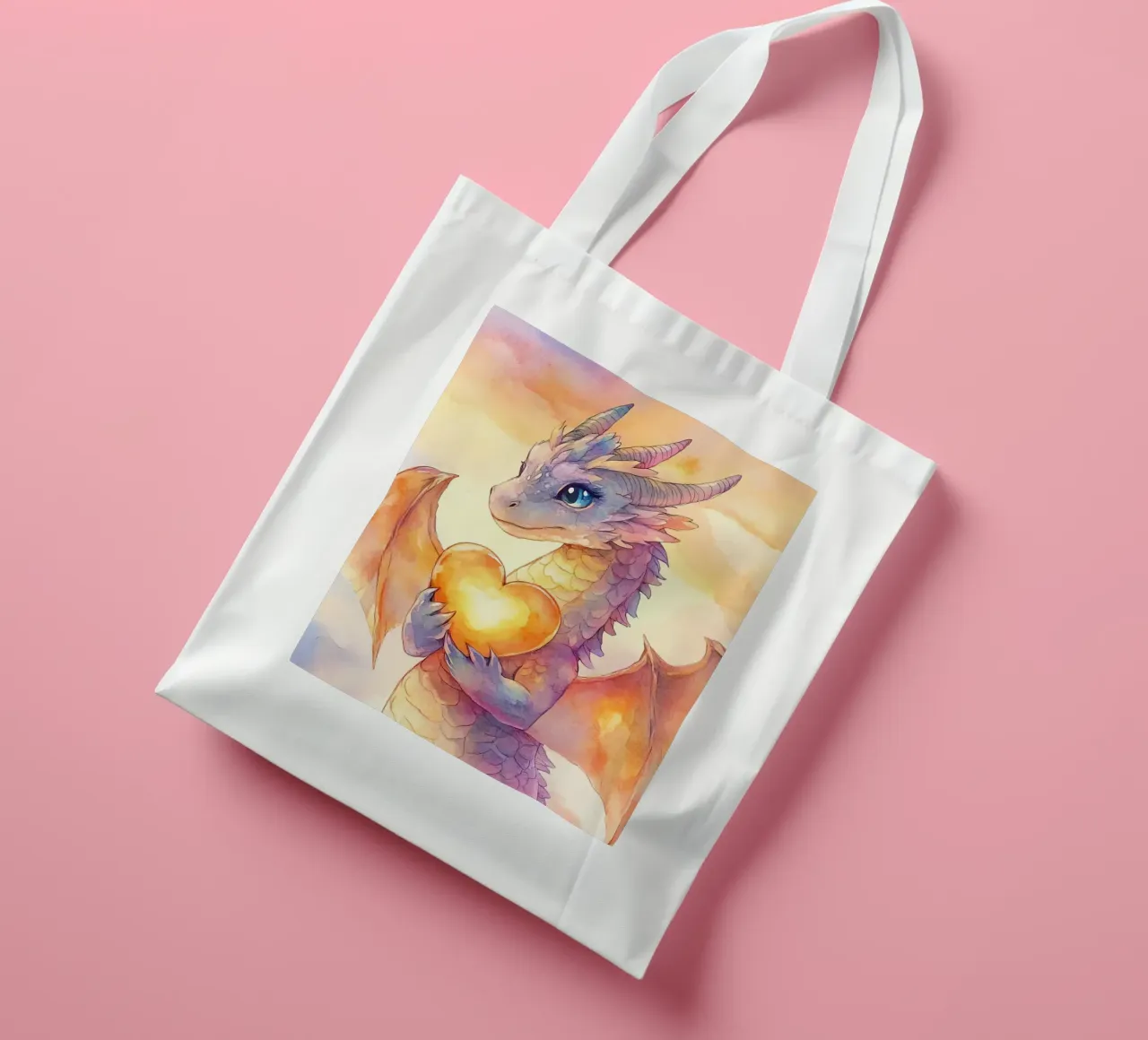 Cuore di drago borsa in juta da Théïa's Fantasia World