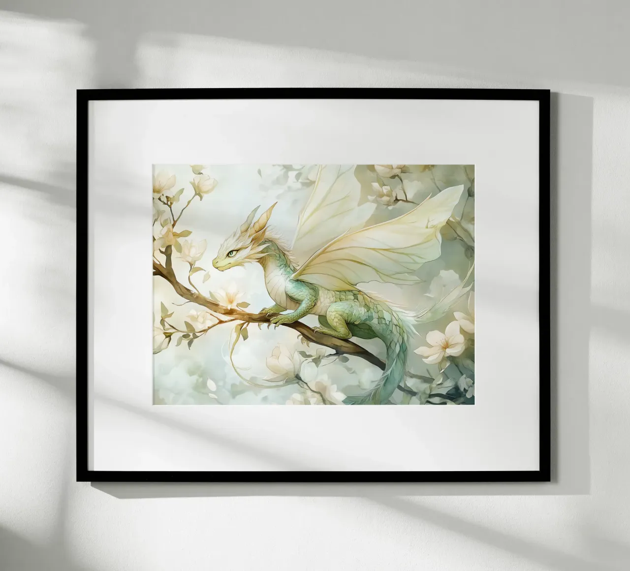 Smaragddrache: Hüter der Natur Poster mit Kunststoffrahmen von Théïa's Fantasia World