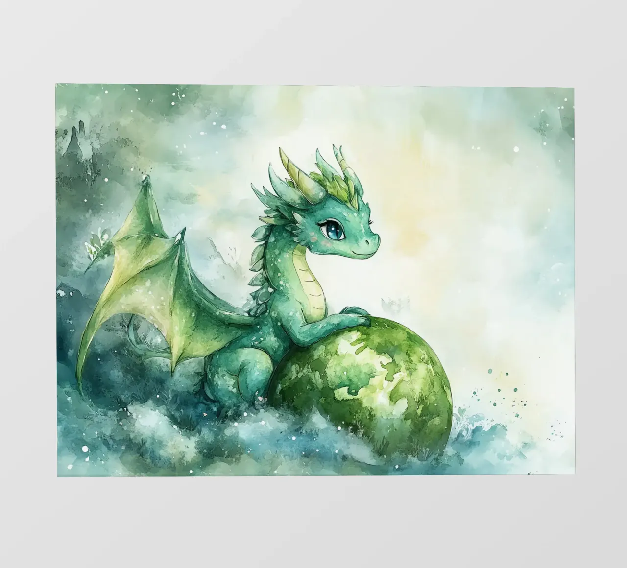 Smaragddrache: Hüter der Natur Backlit Folie von Théïa's Fantasia World