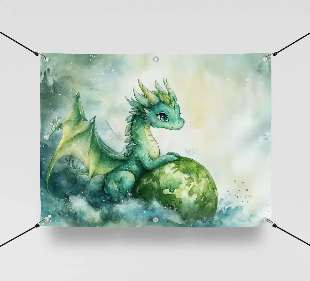 Smaragddrache: Hüter der Natur PVC Plane von Théïa's Fantasia World
