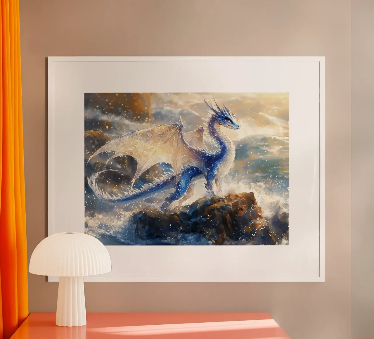 Der Atem des Wasserdrachens Poster von Théïa's Fantasia World