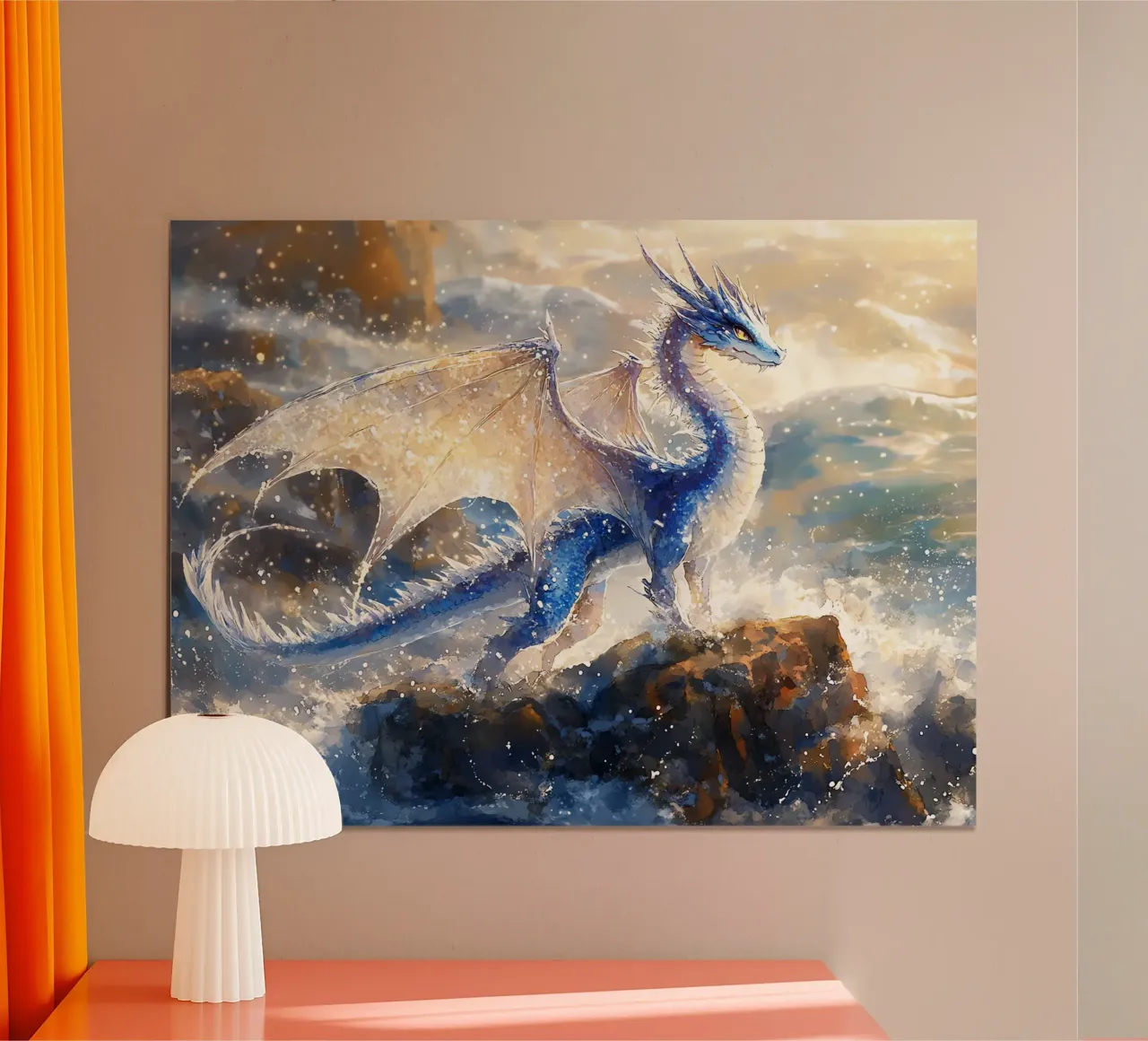 Der Atem des Wasserdrachens Poster von Théïa's Fantasia World