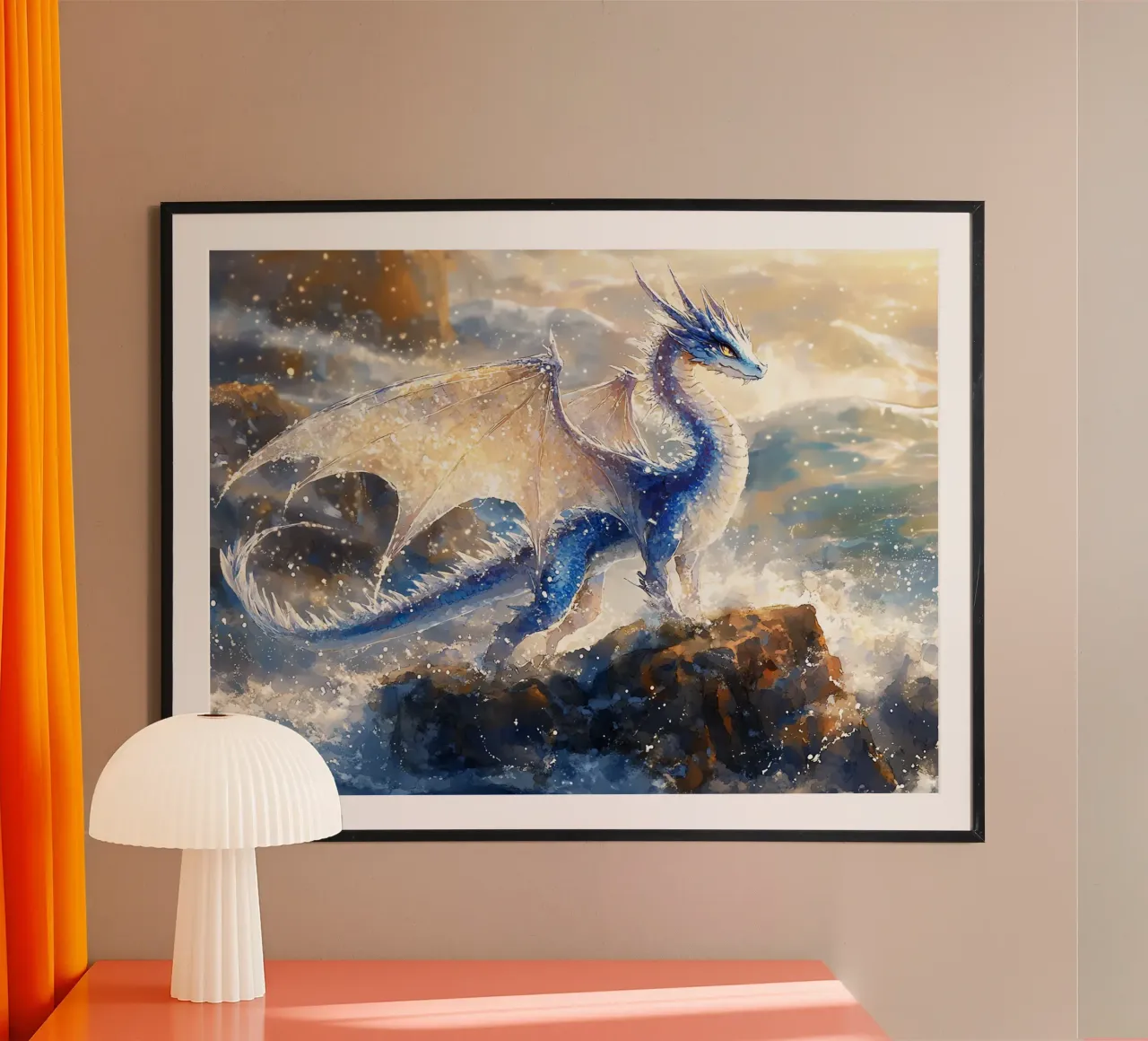 Der Atem des Wasserdrachens Poster von Théïa's Fantasia World