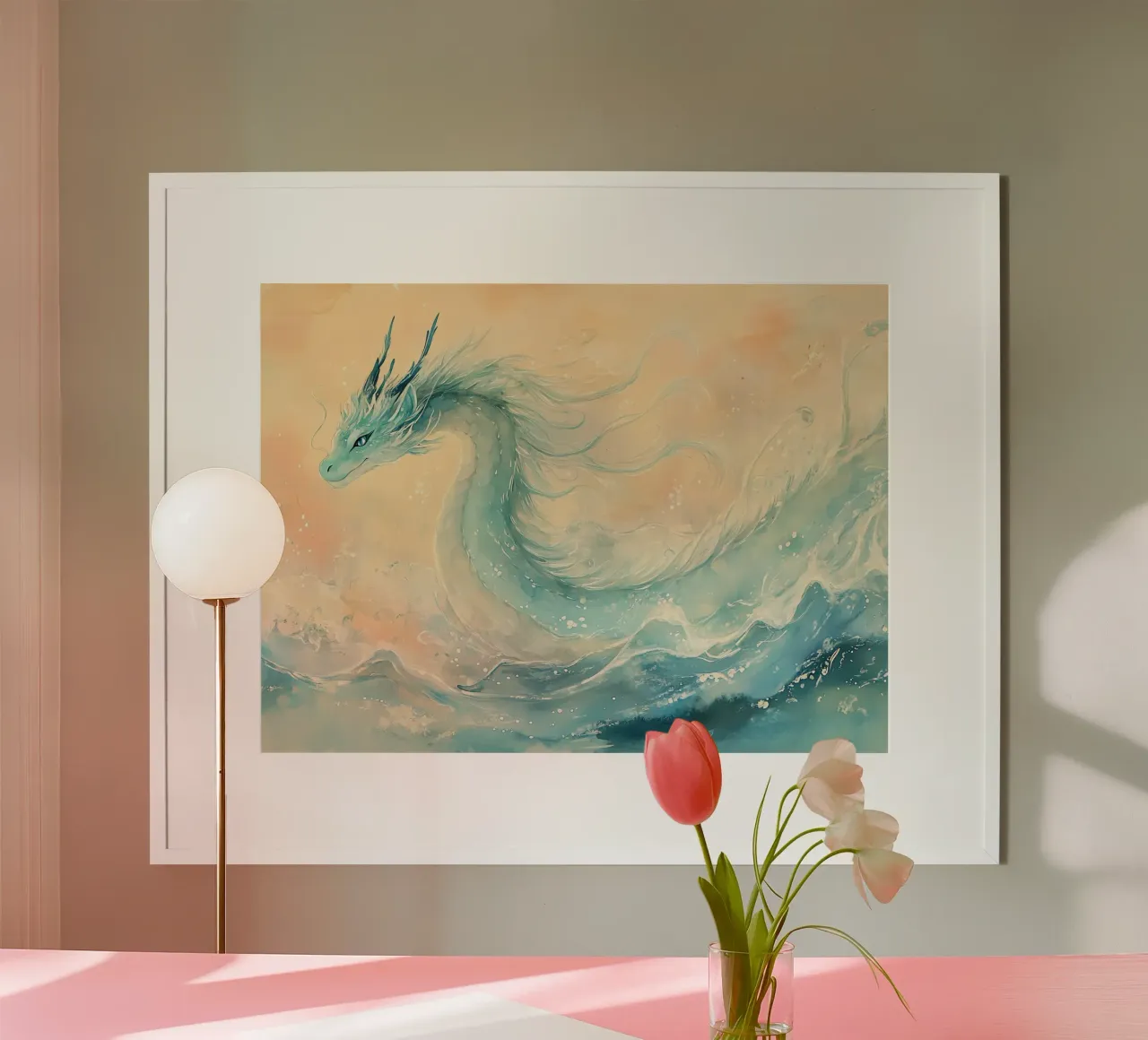 Der Atem des Wasserdrachens Poster von Théïa's Fantasia World