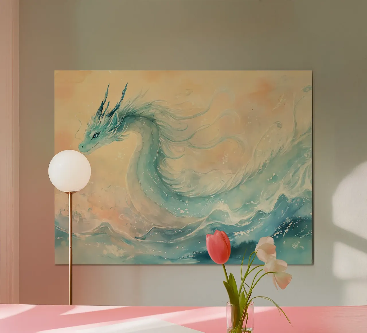 Der Atem des Wasserdrachens Poster von Théïa's Fantasia World