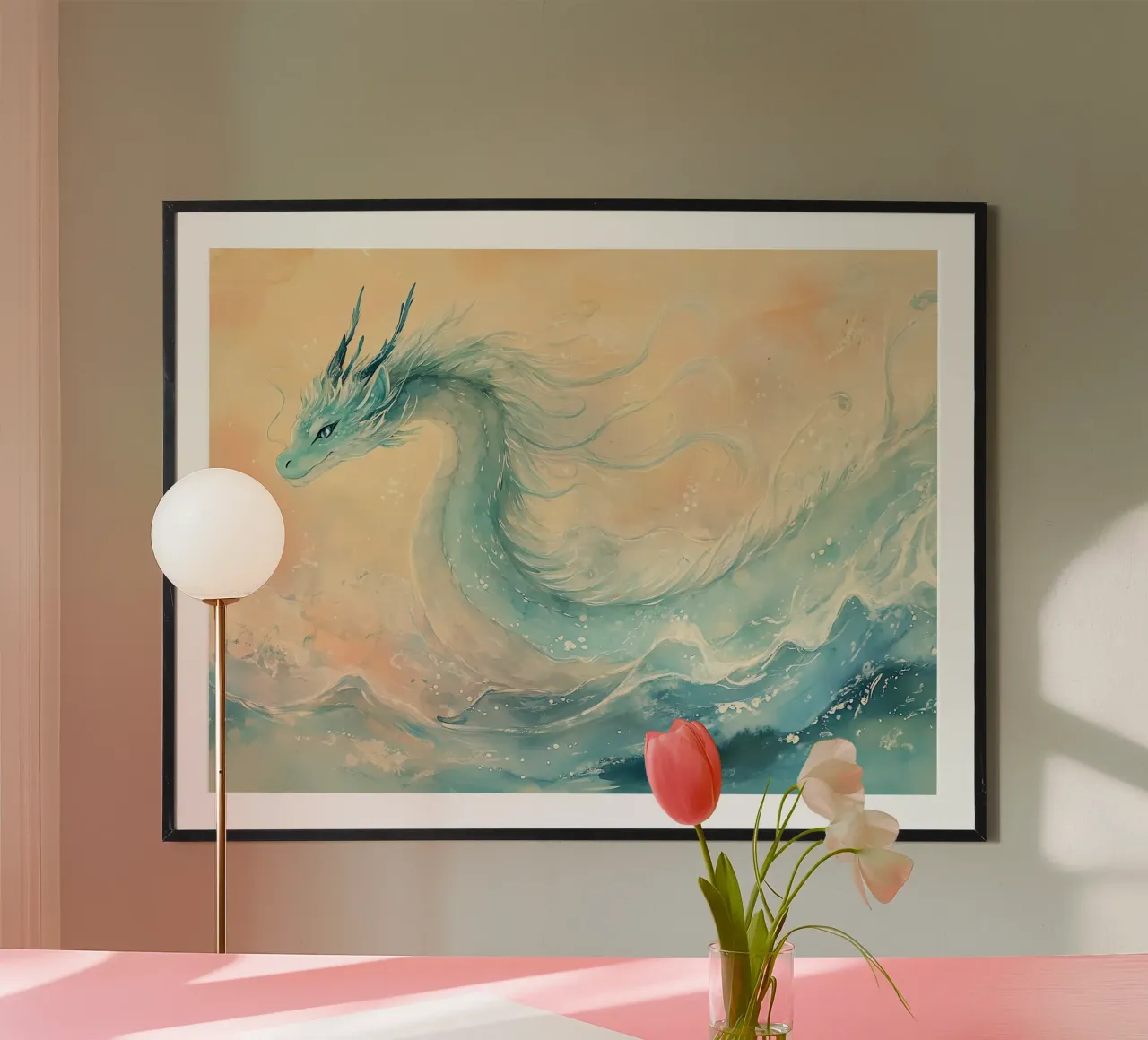 Der Atem des Wasserdrachens Poster von Théïa's Fantasia World
