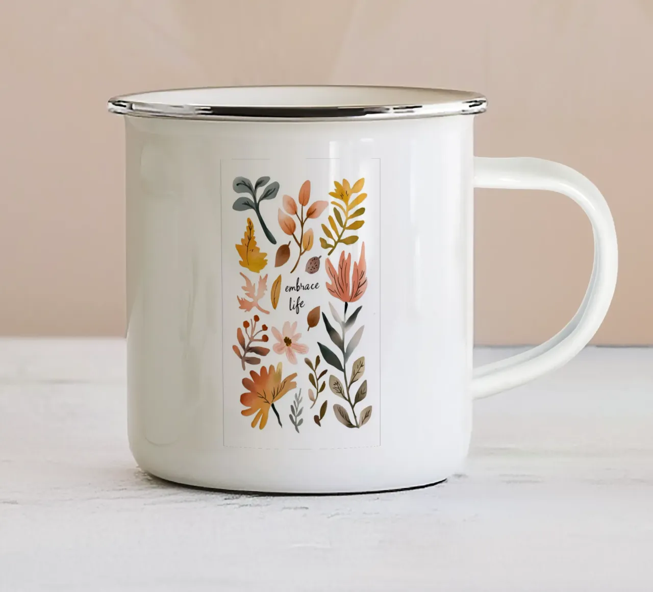 Embrace Life No 2 tazza in smalto da treechild