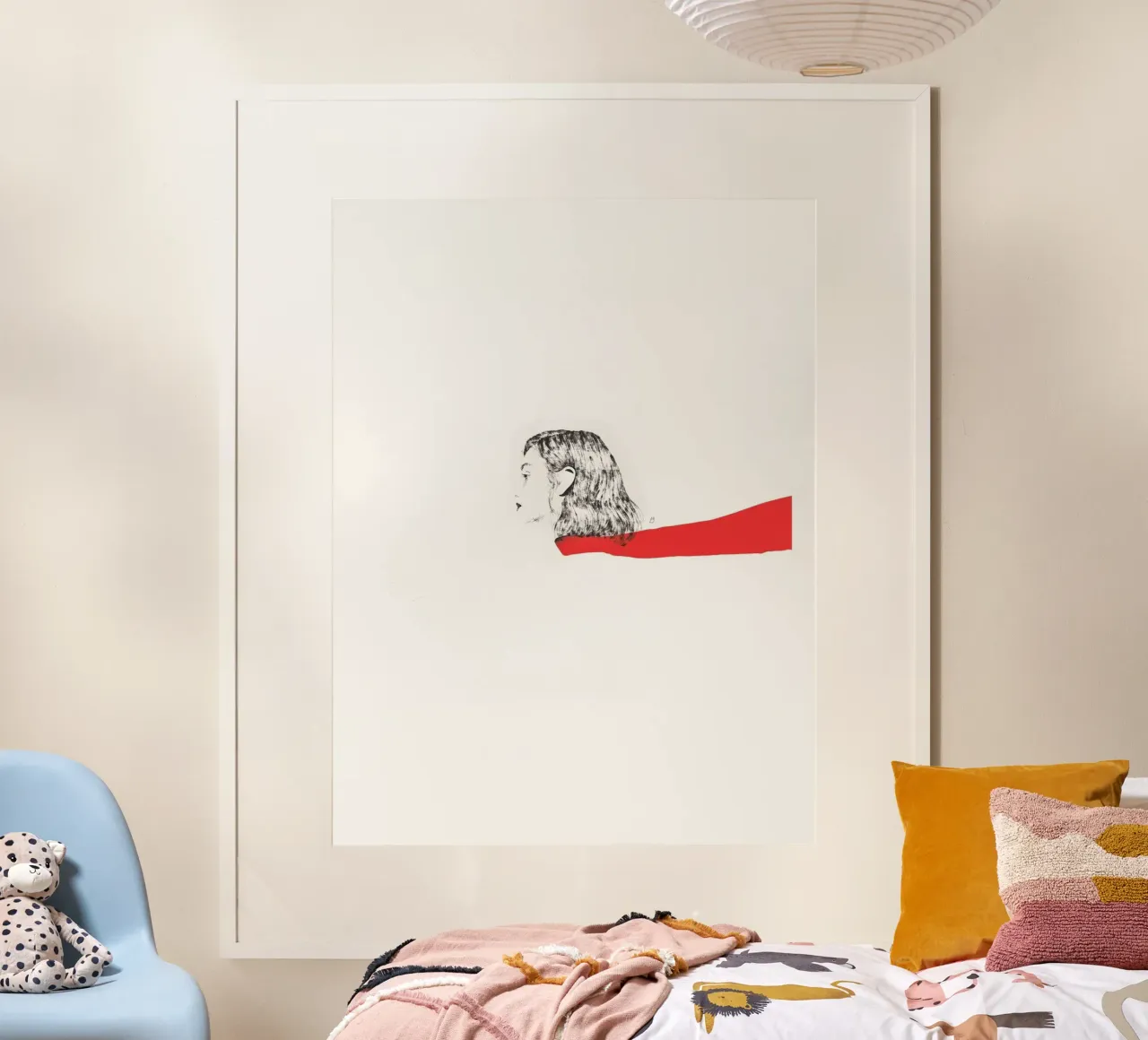 Untitled (Red Scarf) poster con telaio in alluminio da Manuel Rebollo