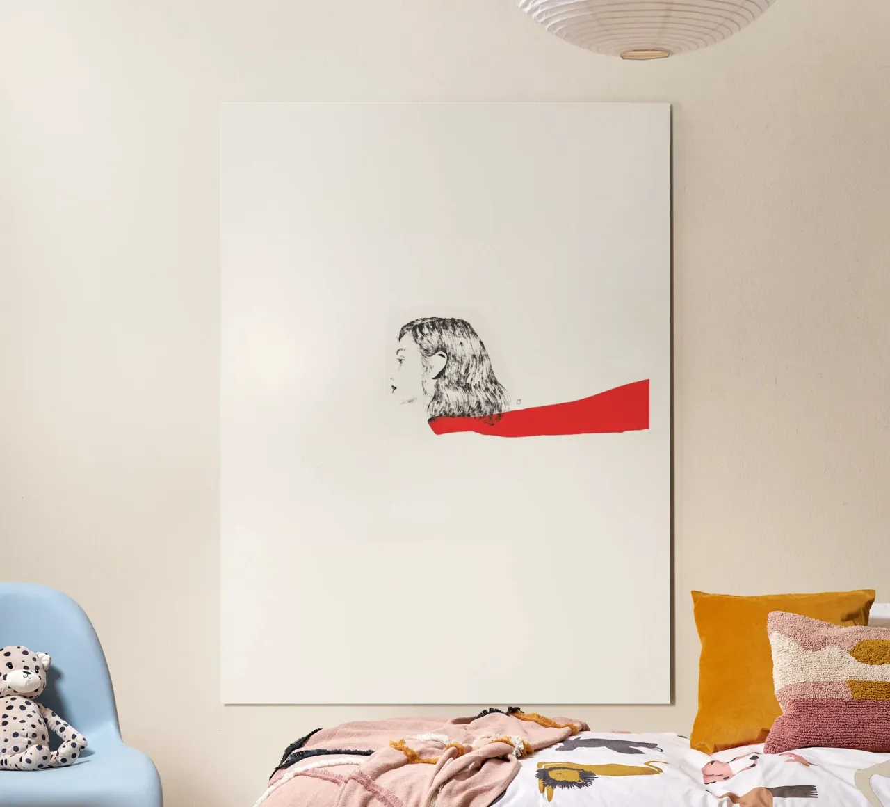Untitled (Red Scarf) poster con telaio in alluminio da Manuel Rebollo