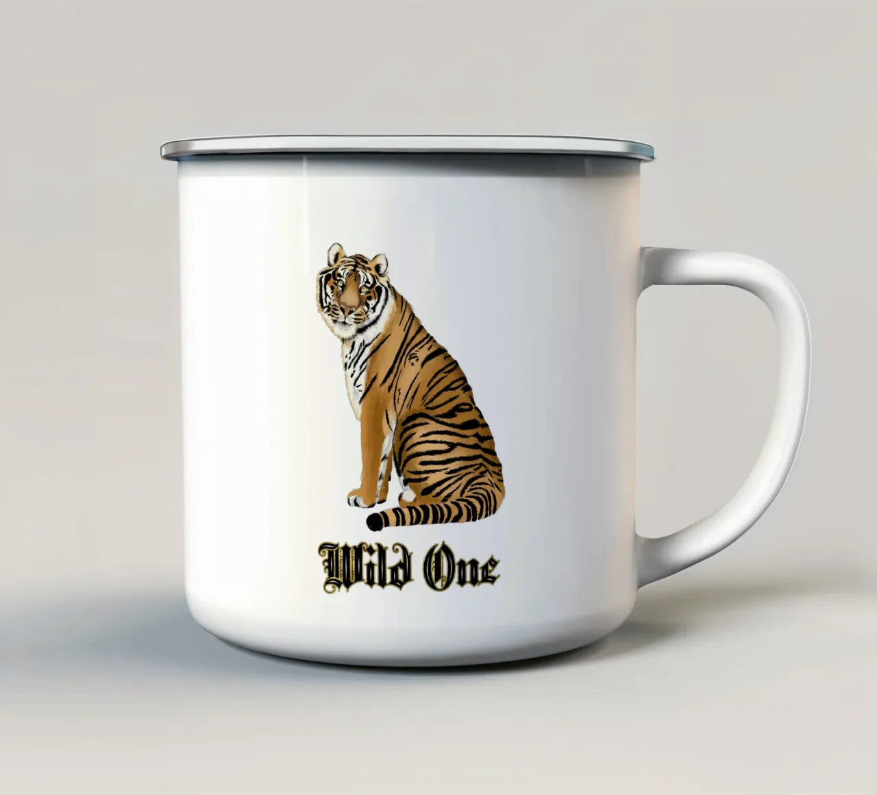 Selvaggio. Tigre. tazza in smalto da CalliLetters