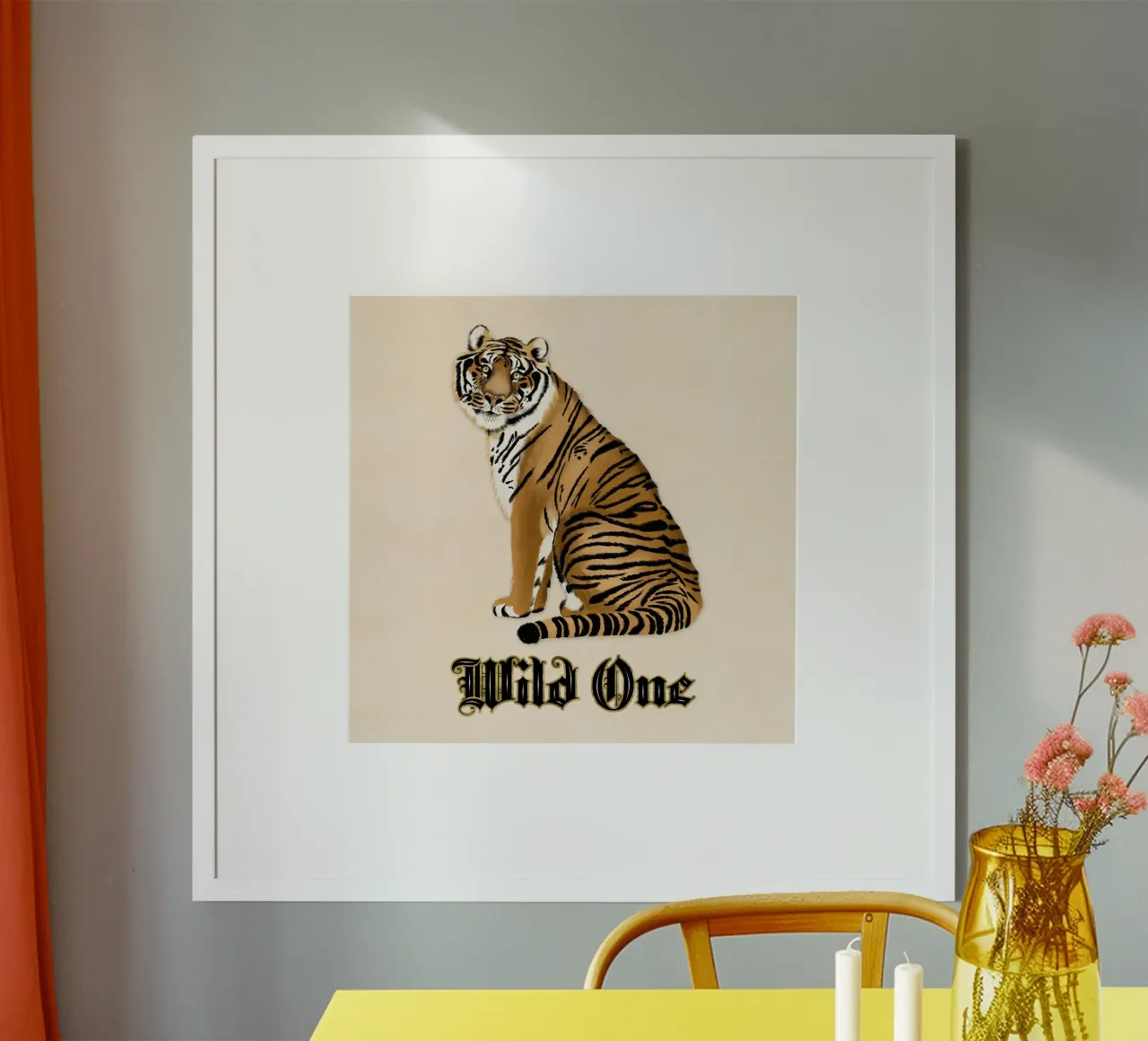 Selvaggio. Tigre. poster con telaio in legno da CalliLetters