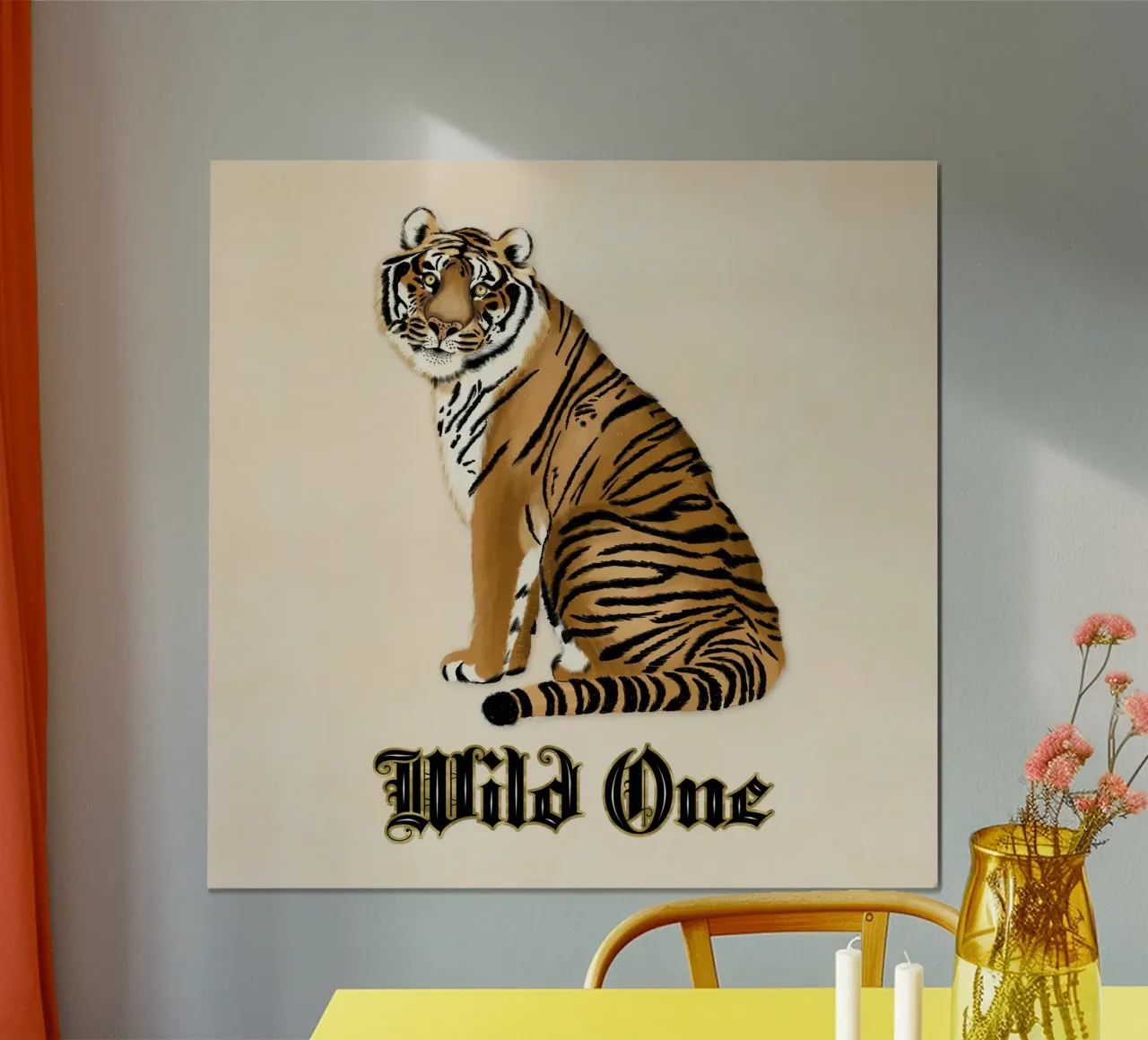 Selvaggio. Tigre. poster con telaio in legno da CalliLetters