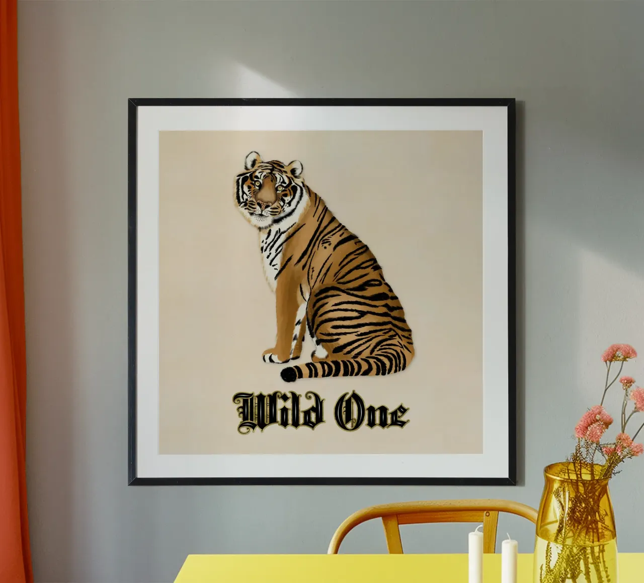 Selvaggio. Tigre. poster con telaio in legno da CalliLetters
