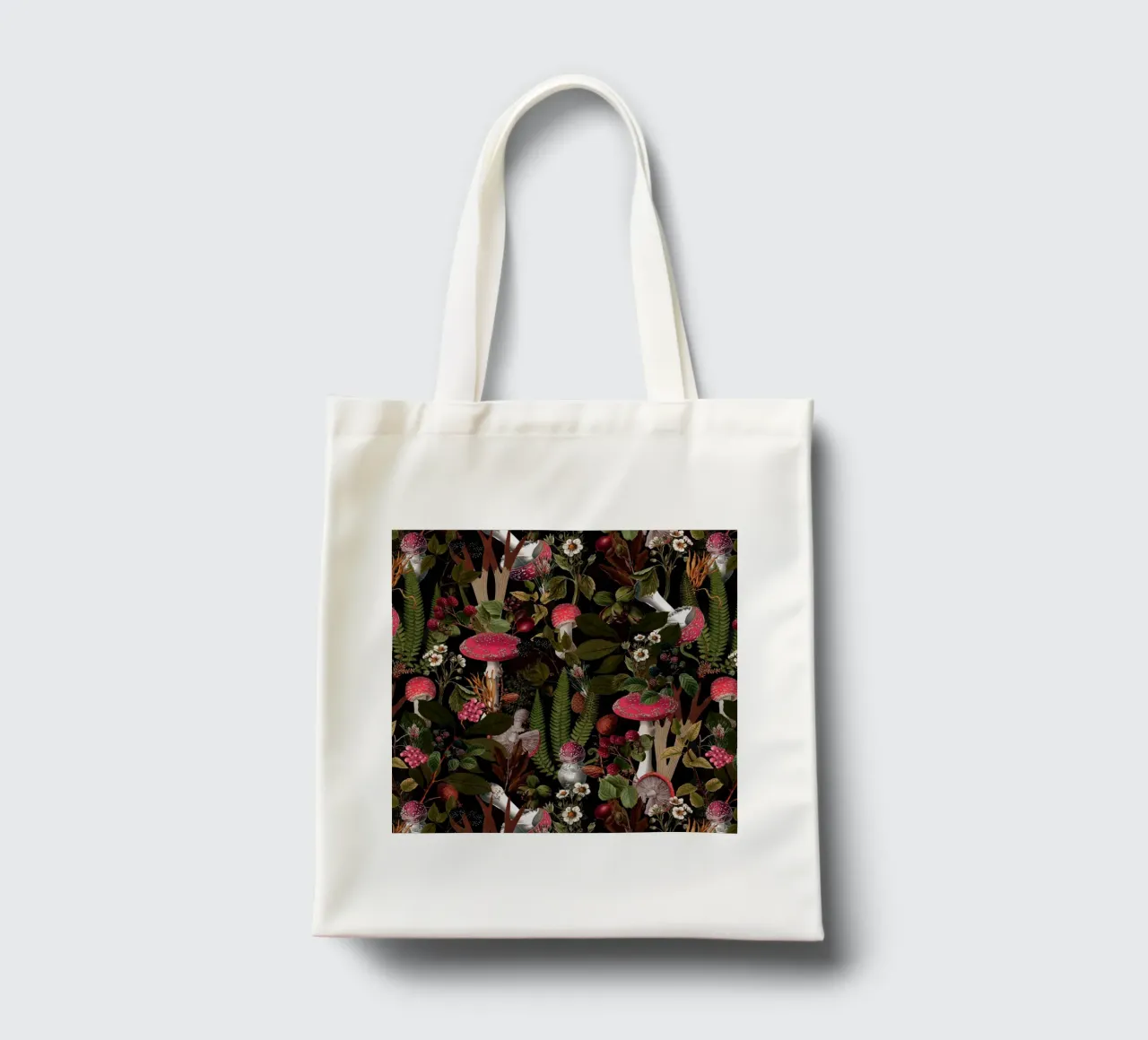 Vintage Fungo mistico scuro Foresta di mezzanotte borsa in juta da Flower Garden - Uta Naumann
