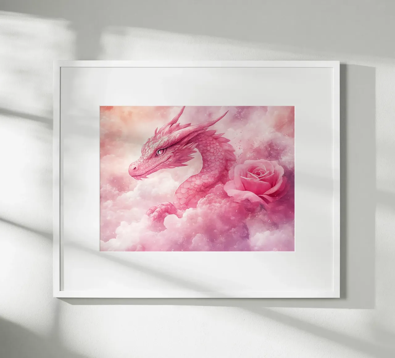Der rosa Drache und die heilige Rose Hahnemühle von Théïa's Fantasia World