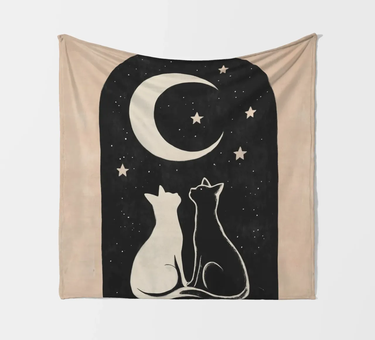 Coppia di gatti coperta in pile da Melloi Art Print