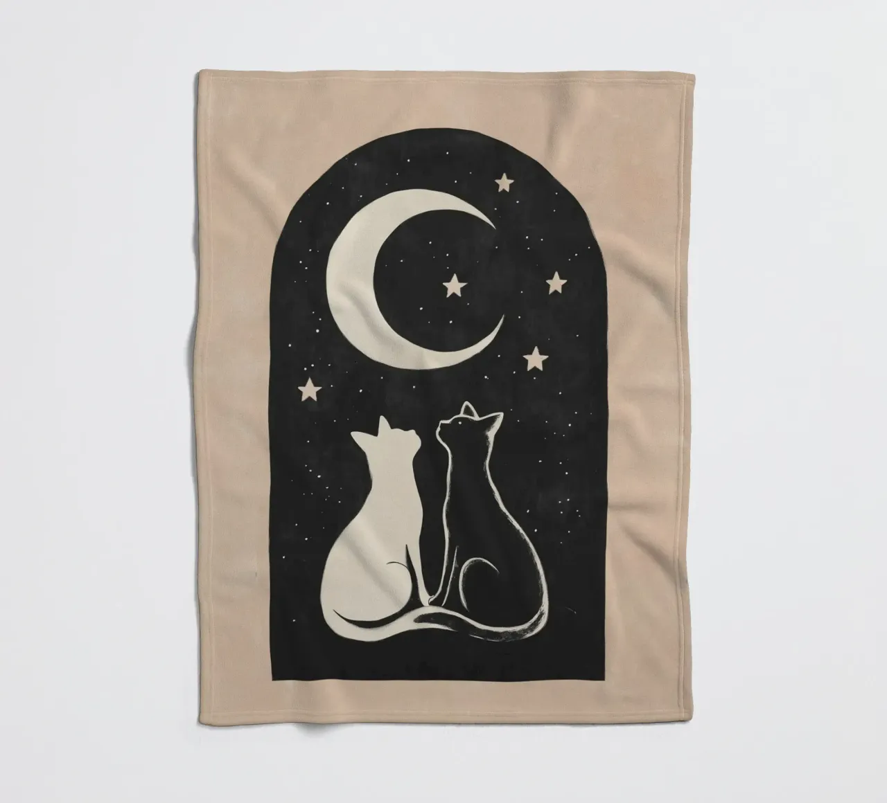 Coppia di gatti coperta in pile da Melloi Art Print