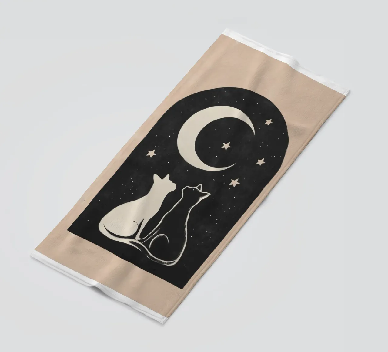 Coppia di gatti telo mare da Melloi Art Print