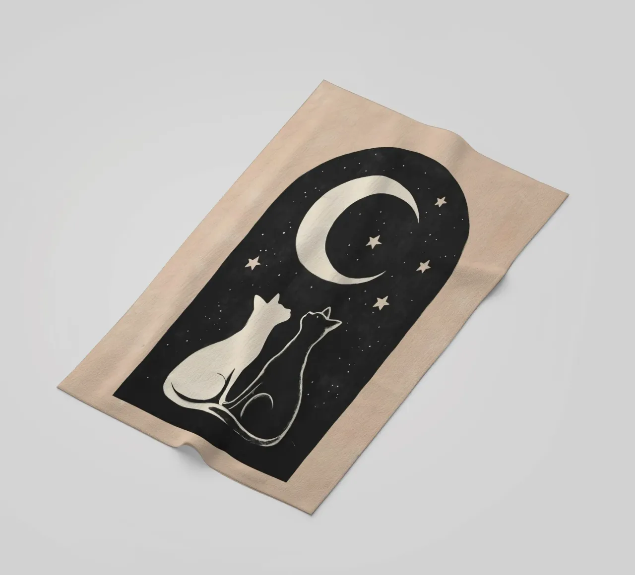 Coppia di gatti telo mare da Melloi Art Print