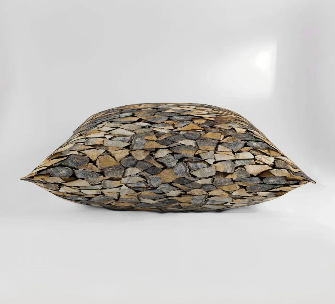 Rustic Warmth: Stacked Firewood cuscino da Curious Collections by Marielle Leenders