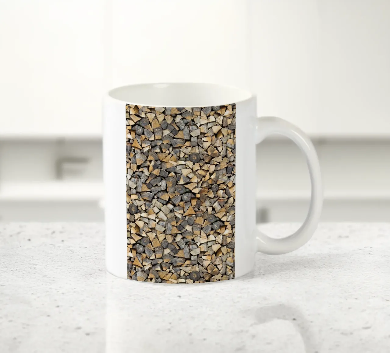 Rustic Warmth: Stacked Firewood tazza in ceramica da Curious Collections by Marielle Leenders