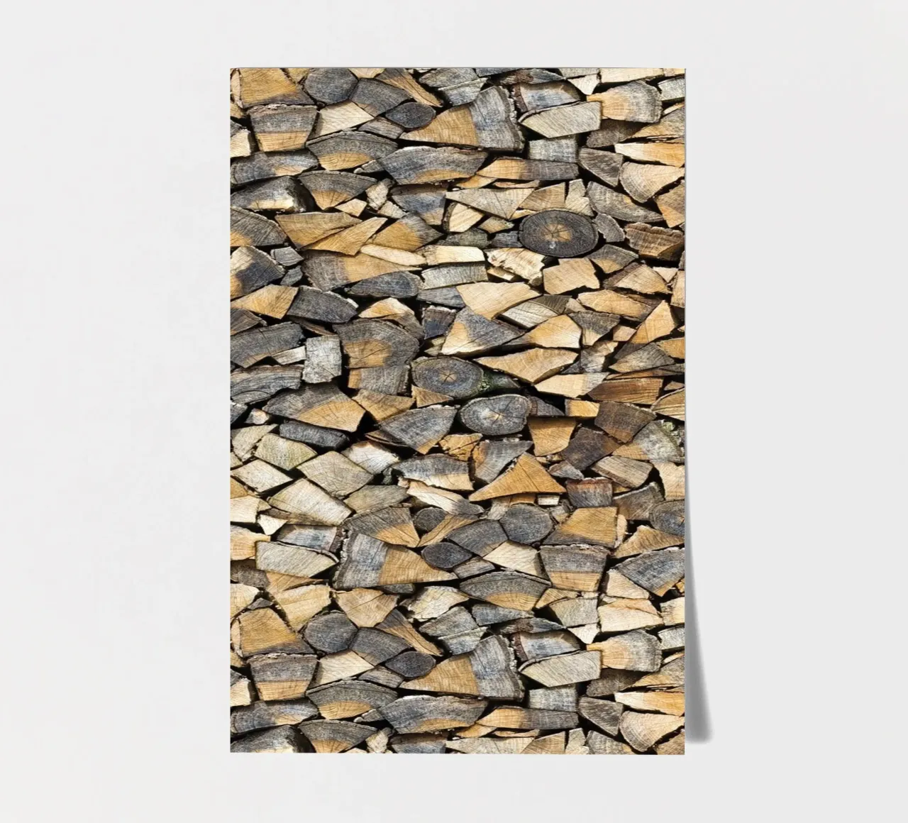 Rustic Warmth: Stacked Firewood foglio adesivo da Curious Collections by Marielle Leenders