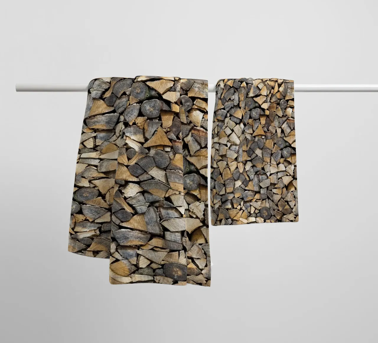 Rustic Warmth: Stacked Firewood towel by Curious Collections by Marielle Leenders
