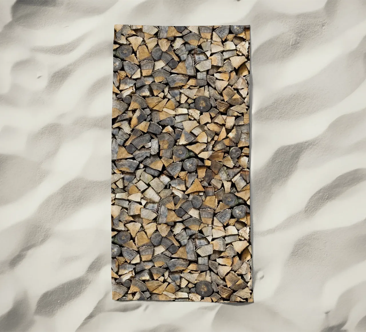 Rustic Warmth: Stacked Firewood telo mare da Curious Collections by Marielle Leenders