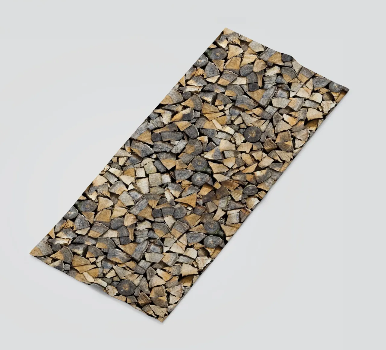 Rustic Warmth: Stacked Firewood telo mare da Curious Collections by Marielle Leenders