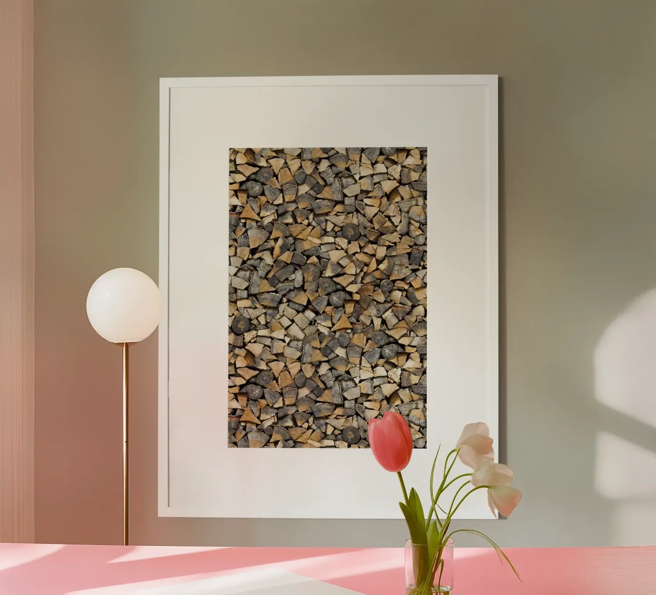 Rustic Warmth: Stacked Firewood carta hahnemühle da Curious Collections by Marielle Leenders