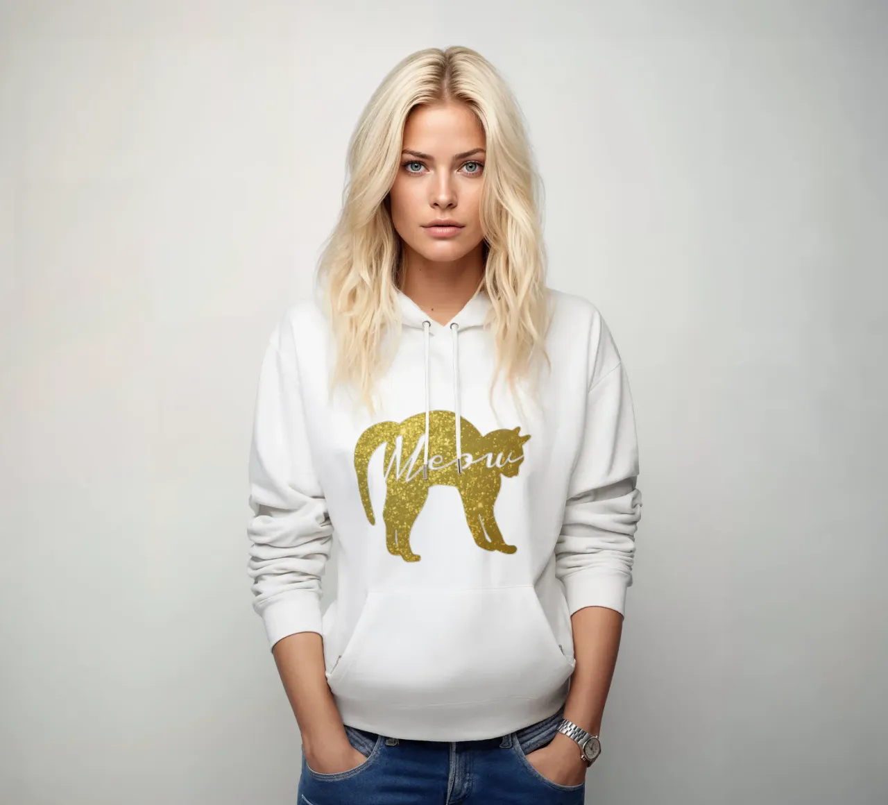 Golden Cat Meow felpa con cappuccio da IndigoBird