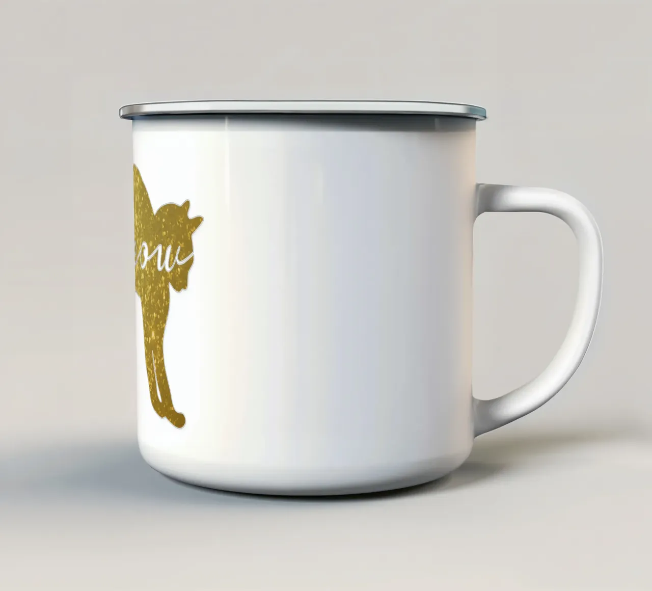 Golden Cat Meow tazza in smalto da IndigoBird