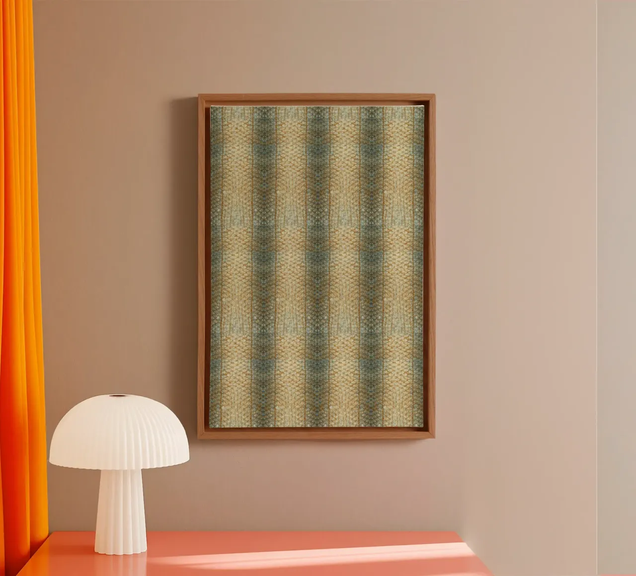 Aquatic Elegance: Fish Skin Pattern tela con Cornice a cassetta da Curious Collections by Marielle Leenders
