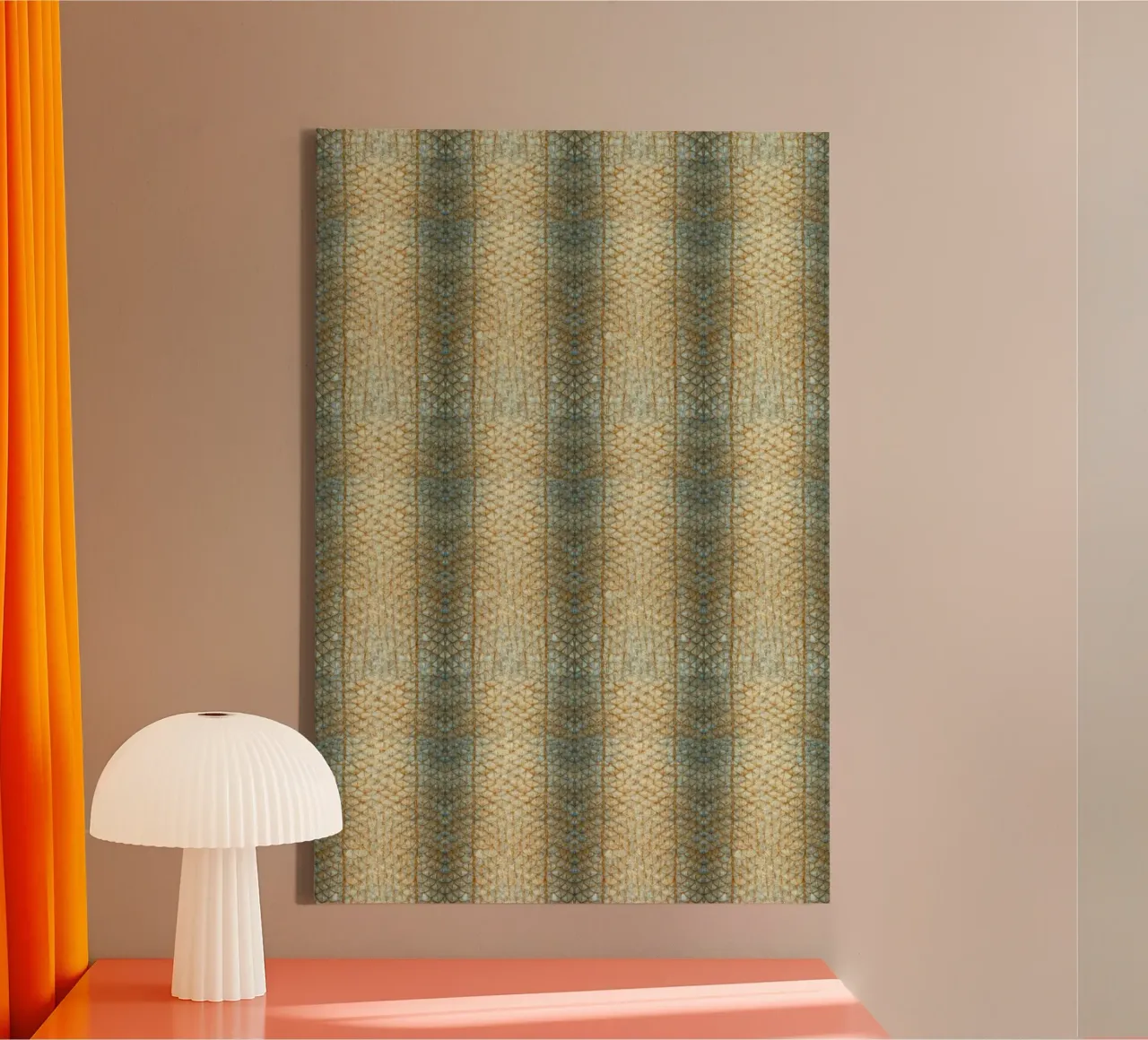 Aquatic Elegance: Fish Skin Pattern tela con Cornice a cassetta da Curious Collections by Marielle Leenders