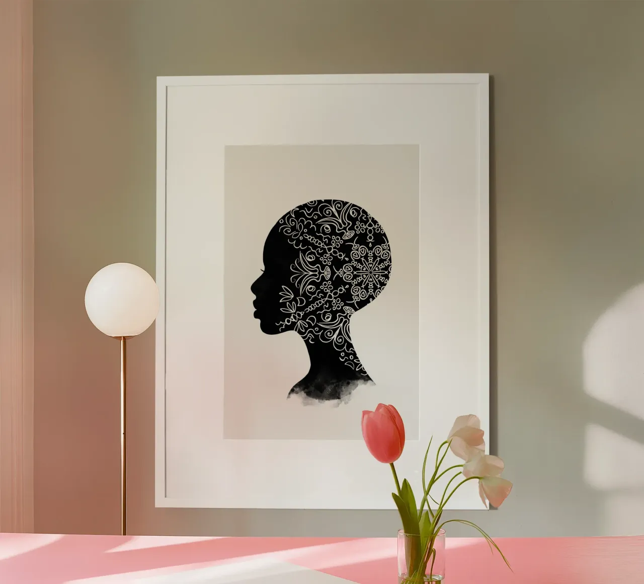 Gatti e puntini - Donna floreale poster da The Artcircle
