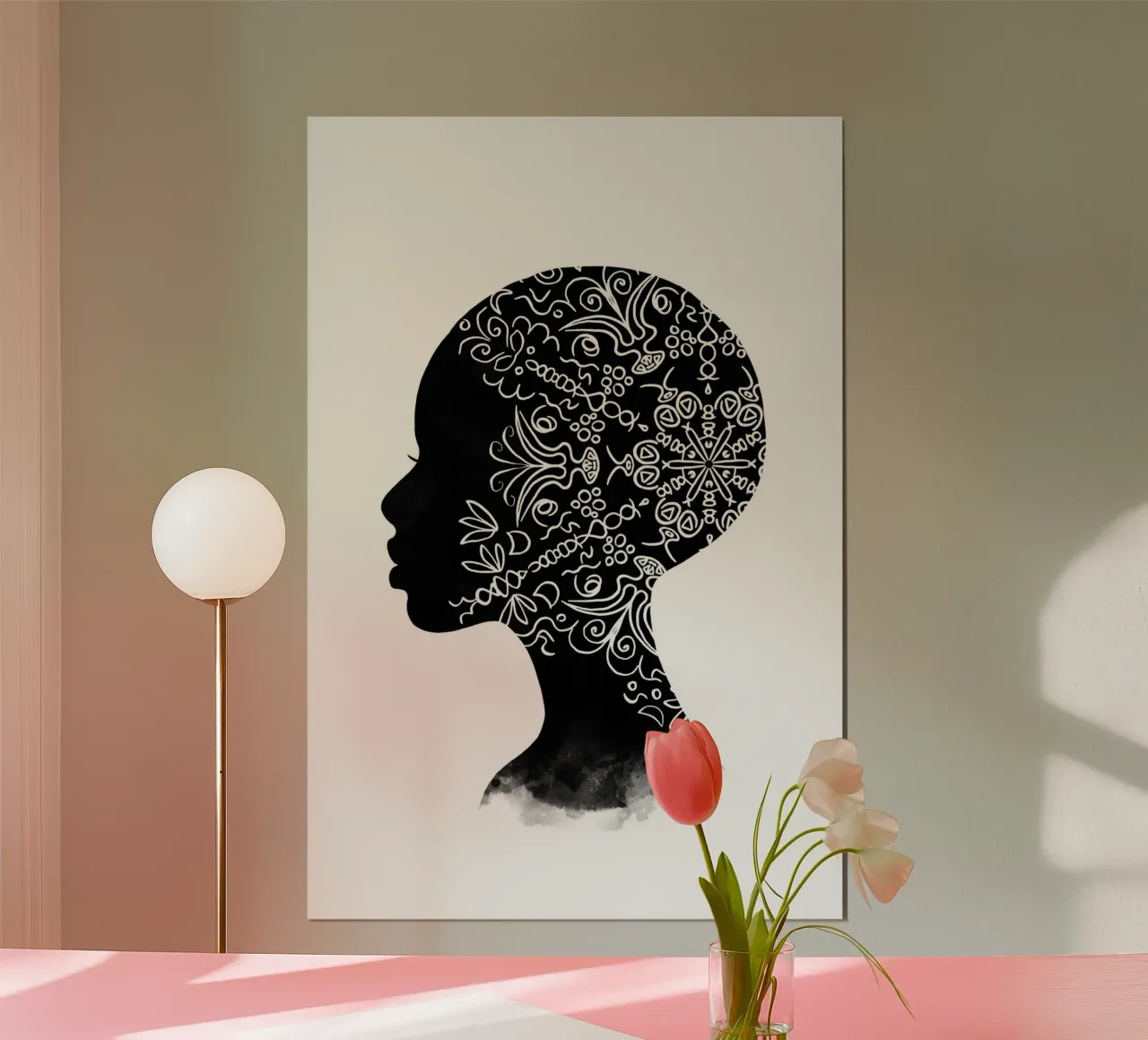 Gatti e puntini - Donna floreale poster da The Artcircle