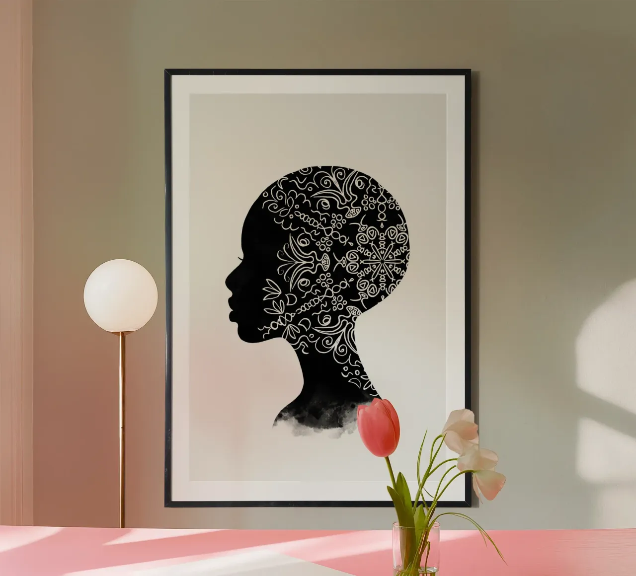 Gatti e puntini - Donna floreale poster da The Artcircle