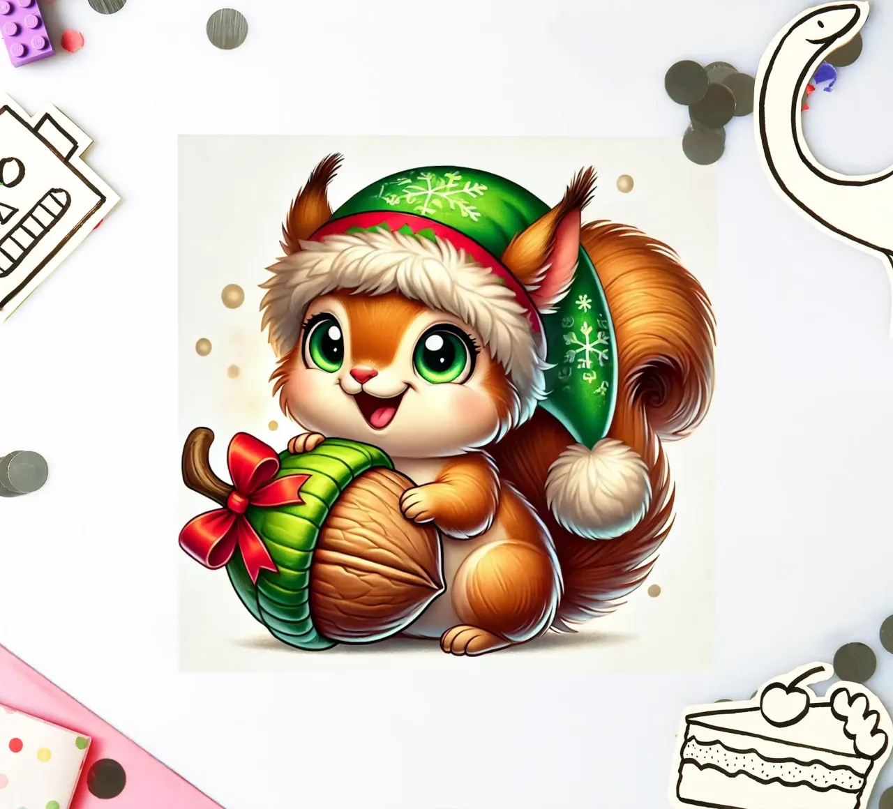 Christmas Squirrel sticker by FluffyToons
