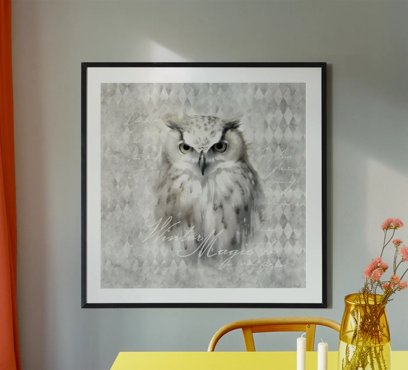 Weiße Winter-Eule Poster von Art & Design Curiosity Cabinet