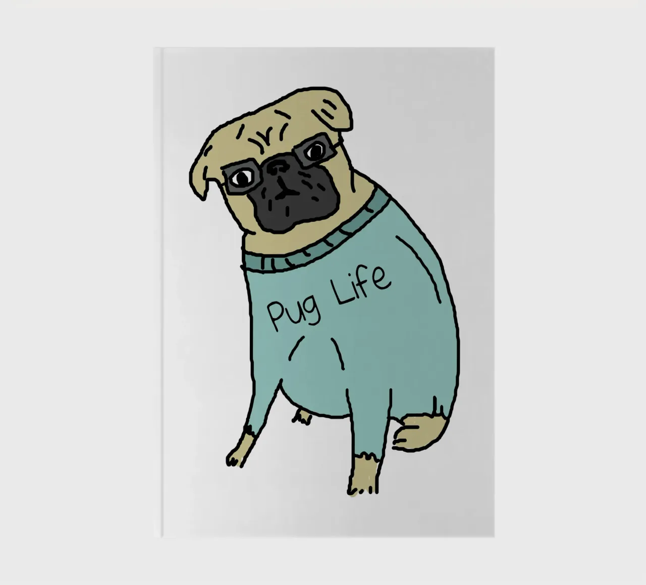Pug Life Doodle notebook by IndigoBird