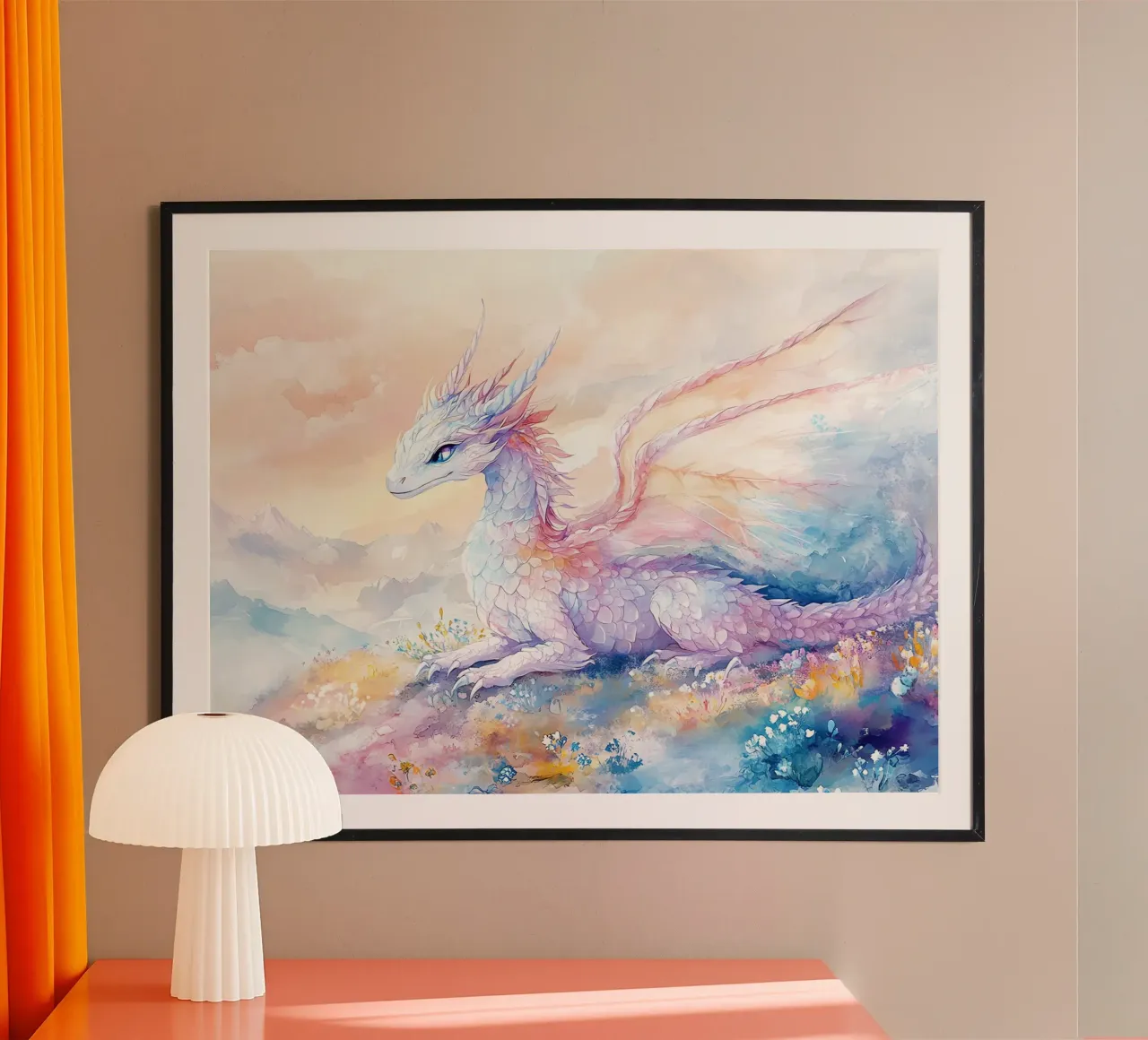 Die Seele des Drachen Poster mit Aluminium Rahmen von Théïa's Fantasia World